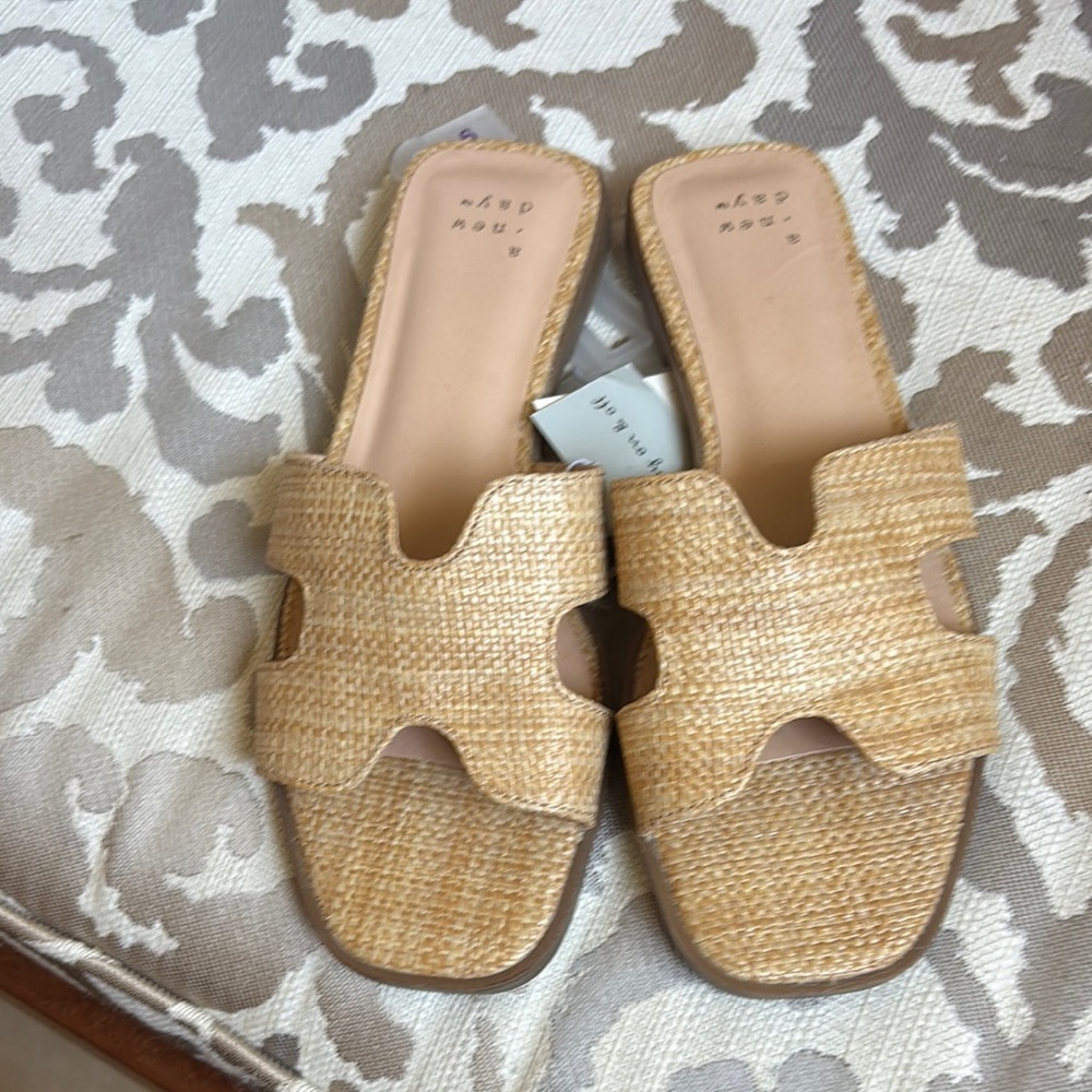 Stylish Raffia Slide Sandals                     A New Day 6 M